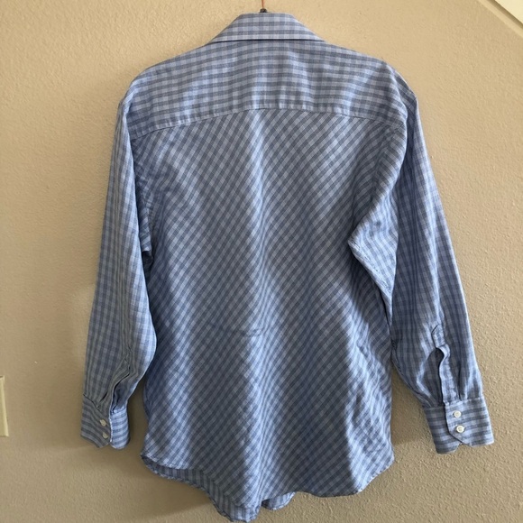 Ted Baker London Light Blue Plaid Button Down Long Sleeves Shirt Size 15 1/2 - Picture 2 of 15